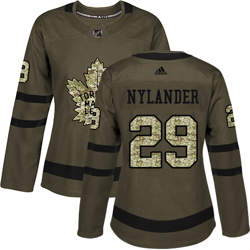 Adidas Maple Leafs #29 William Nylander Green Salute to Service Women's Stitched NHL Jersey
